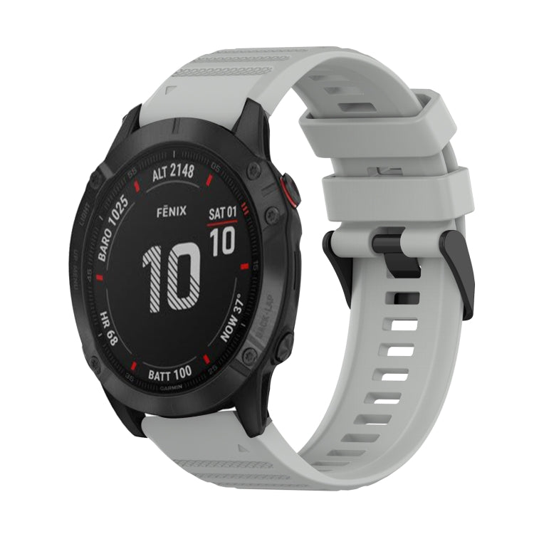 For Garmin Fenix 6 GPS 22mm Horizontal Texture Silicone Watch Band with Removal Tool