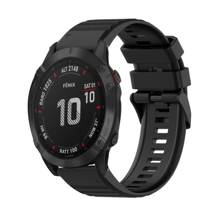 For Garmin Fenix 6 Pro GPS 22mm Horizontal Texture Silicone Watch Band with Removal Tool
