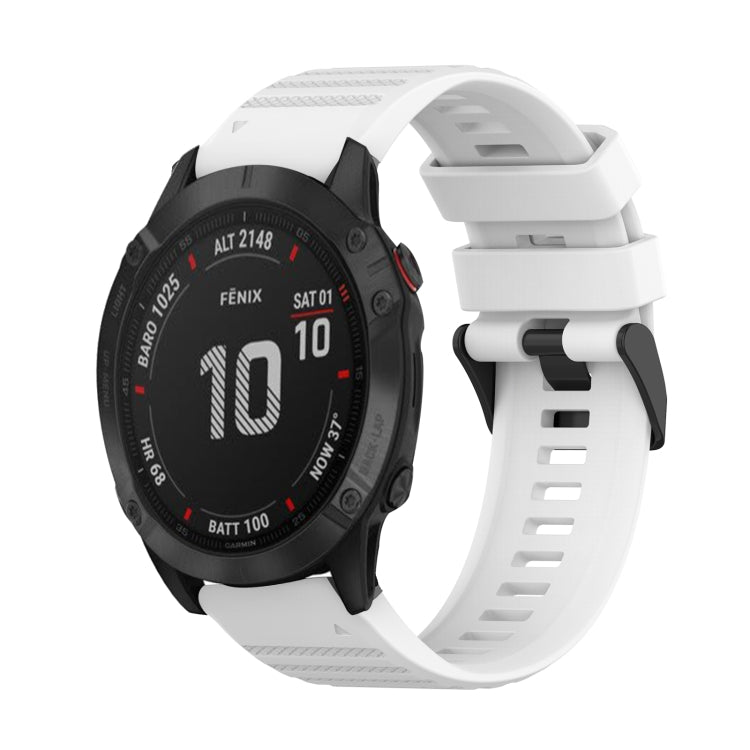 For Garmin Fenix 6 Pro GPS 22mm Horizontal Texture Silicone Watch Band with Removal Tool