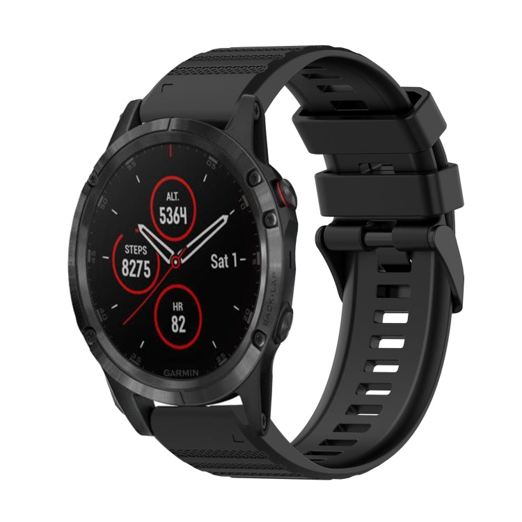 For Garmin Fenix 5 Plus 22mm Horizontal Texture Silicone Watch Band with Removal Tool