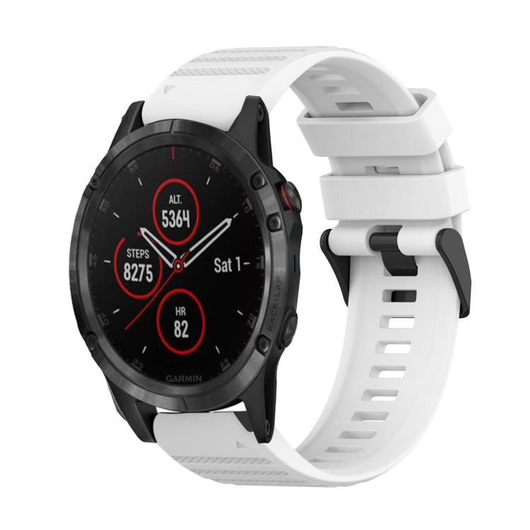 For Garmin Fenix 5 Plus 22mm Horizontal Texture Silicone Watch Band with Removal Tool