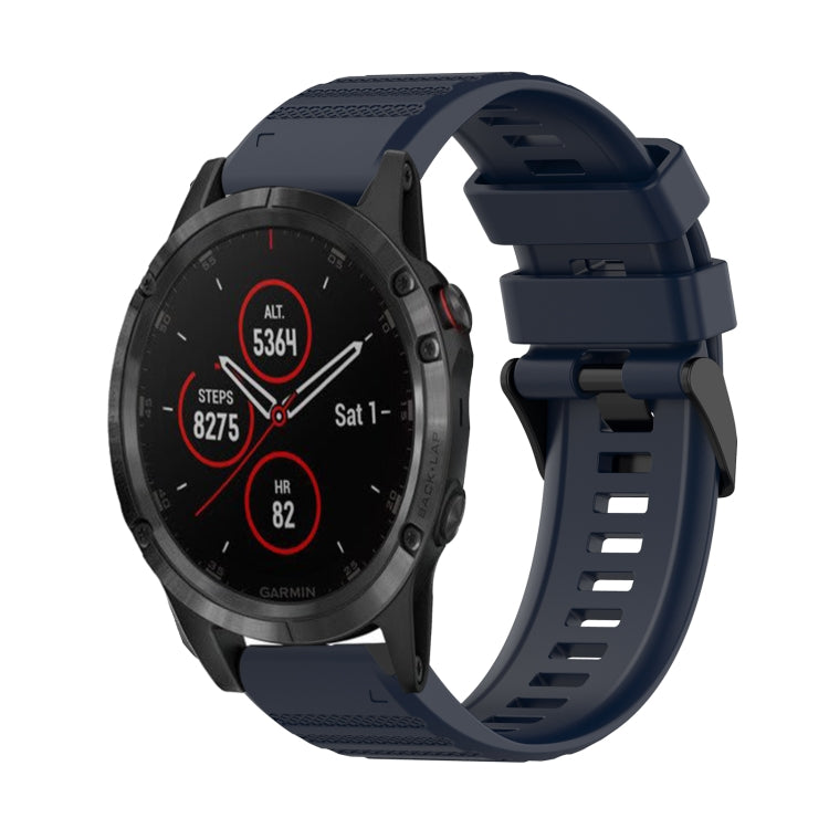 For Garmin Fenix 5 Plus 22mm Horizontal Texture Silicone Watch Band with Removal Tool