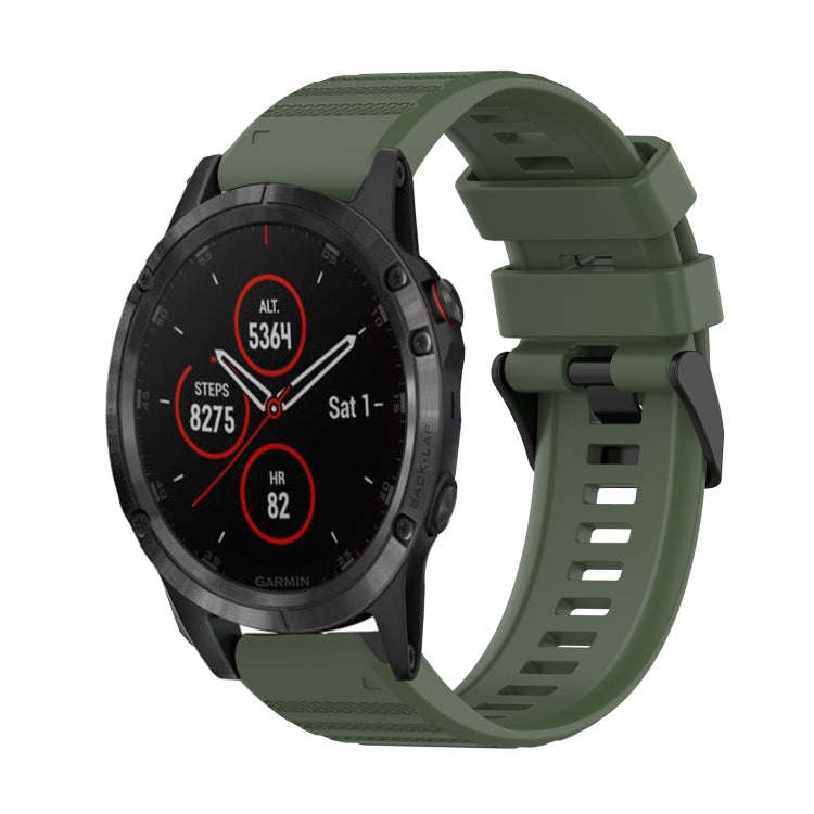 For Garmin Fenix 5 Plus 22mm Horizontal Texture Silicone Watch Band with Removal Tool