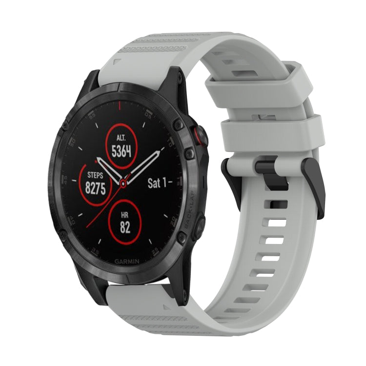 For Garmin Fenix 5 Plus 22mm Horizontal Texture Silicone Watch Band with Removal Tool