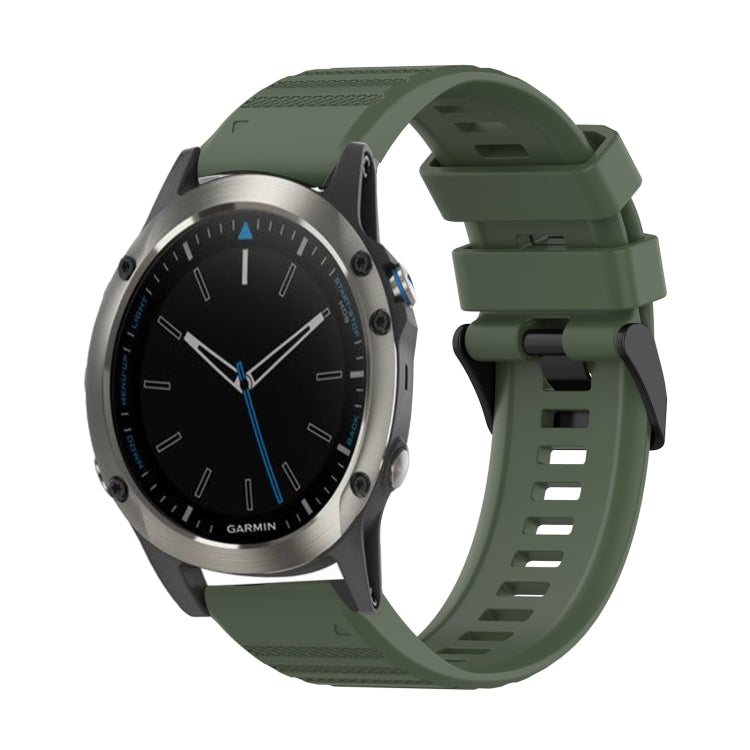 For Garmin Quatix 5 22mm Horizontal Texture Silicone Watch Band with Removal Tool