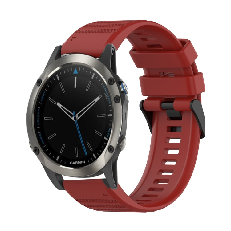 For Garmin Quatix 5 22mm Horizontal Texture Silicone Watch Band with Removal Tool