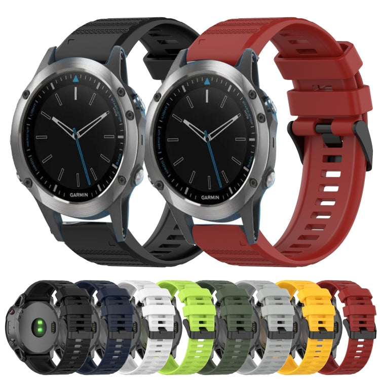 For Garmin Quatix 5 22mm Horizontal Texture Silicone Watch Band with Removal Tool