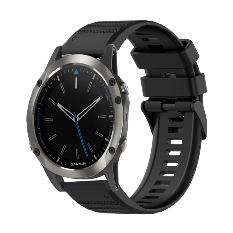For Garmin Quatix 5 Sapphire 22mm Horizontal Texture Silicone Watch Band with Removal Tool