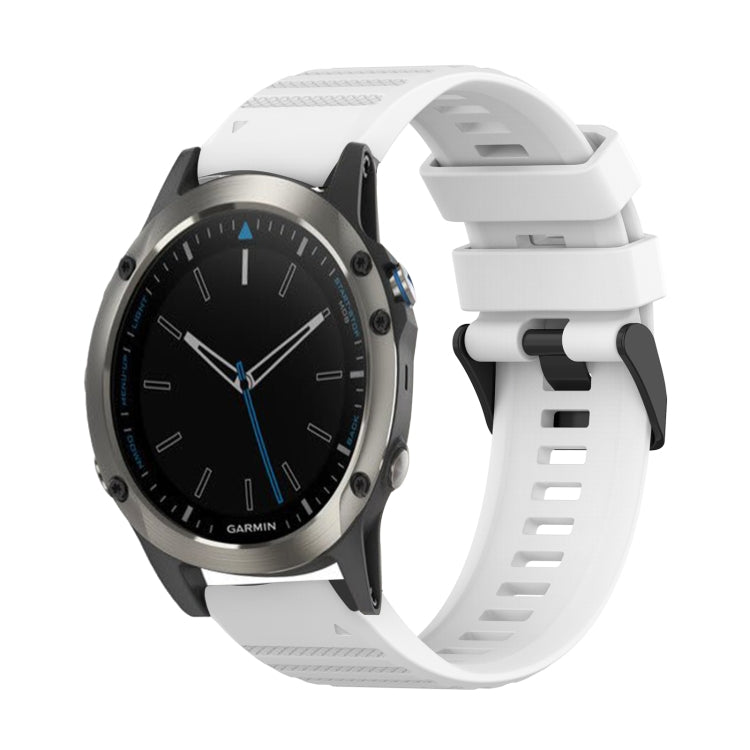 For Garmin Quatix 5 Sapphire 22mm Horizontal Texture Silicone Watch Band with Removal Tool