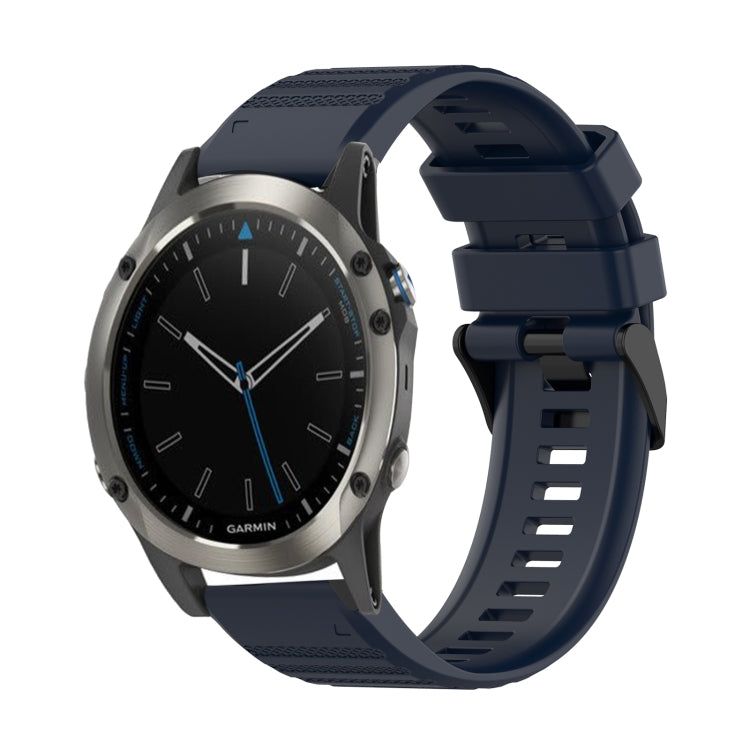 For Garmin Quatix 5 Sapphire 22mm Horizontal Texture Silicone Watch Band with Removal Tool