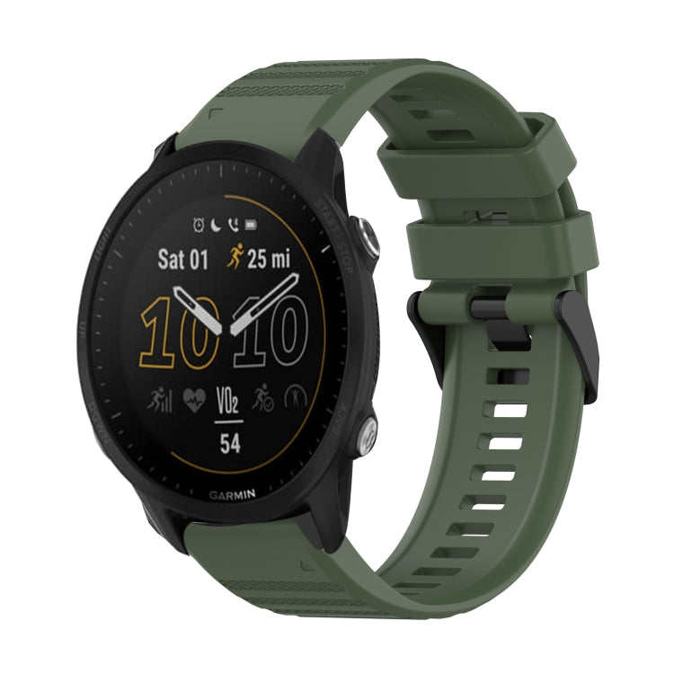 For Garmin Forerunner 955 22mm Horizontal Texture Silicone Watch Band with Removal Tool