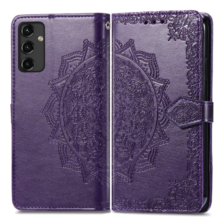 For Samsung Galaxy A14 5G Mandala Flower Embossed Leather Phone Case