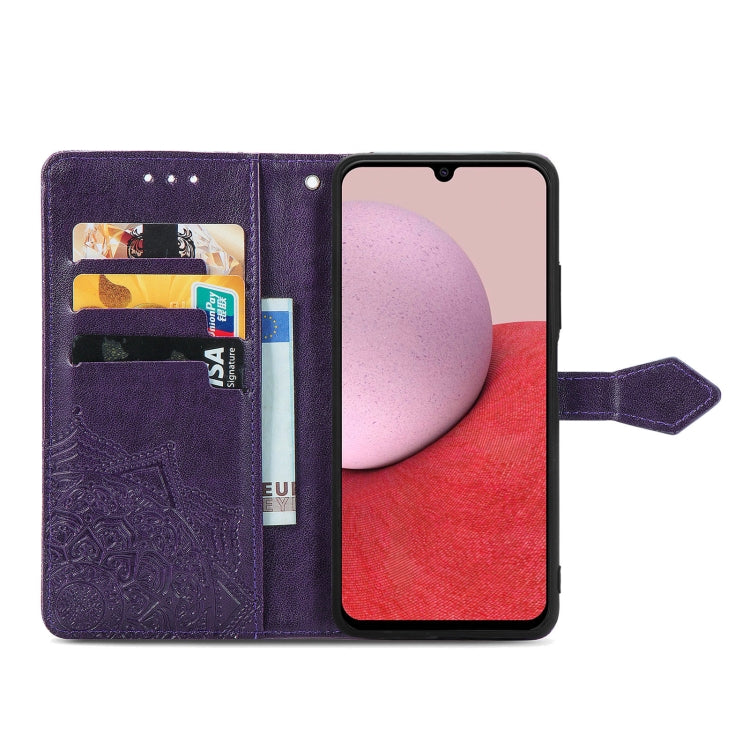 For Samsung Galaxy A14 5G Mandala Flower Embossed Leather Phone Case
