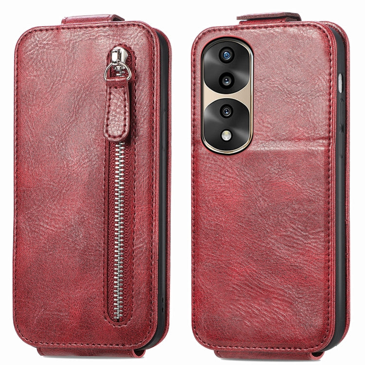 For Honor 70 Pro Zipper Wallet Vertical Flip Leather Phone Case