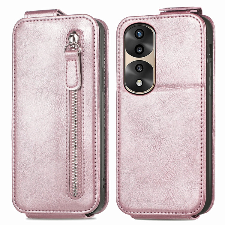 For Honor 70 Pro Zipper Wallet Vertical Flip Leather Phone Case