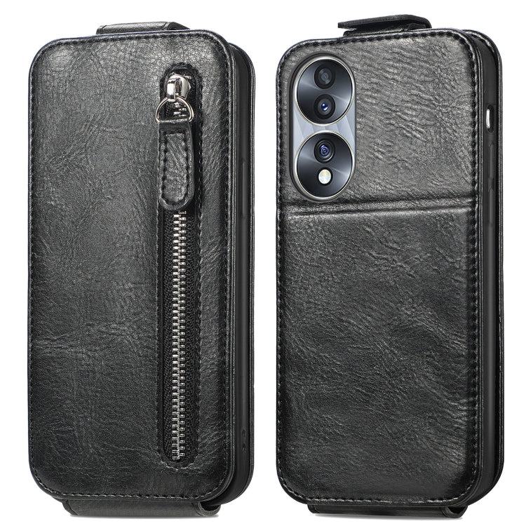 For Honor 70 Zipper Wallet Vertical Flip Leather Phone Case