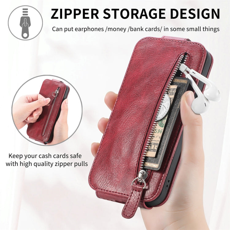 For Honor 70 Zipper Wallet Vertical Flip Leather Phone Case