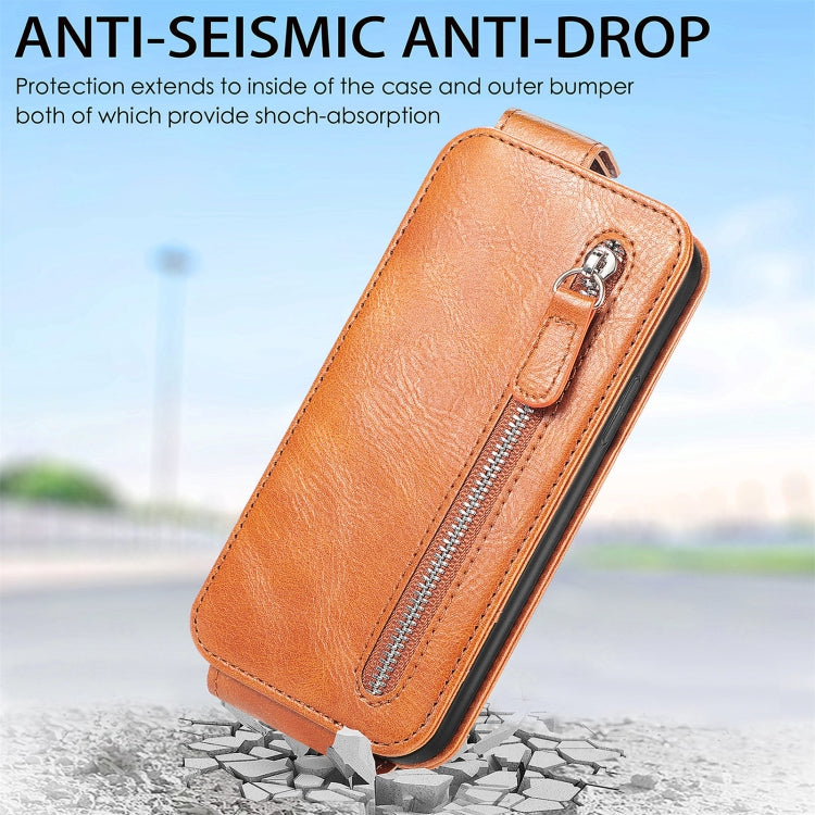 For OPPO A17 Zipper Wallet Vertical Flip Leather Phone Case