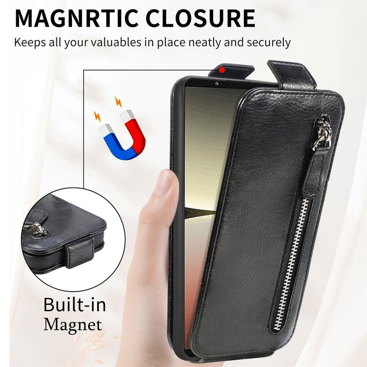 For Sony Xperia 5 IV Zipper Wallet Vertical Flip Leather Phone Case