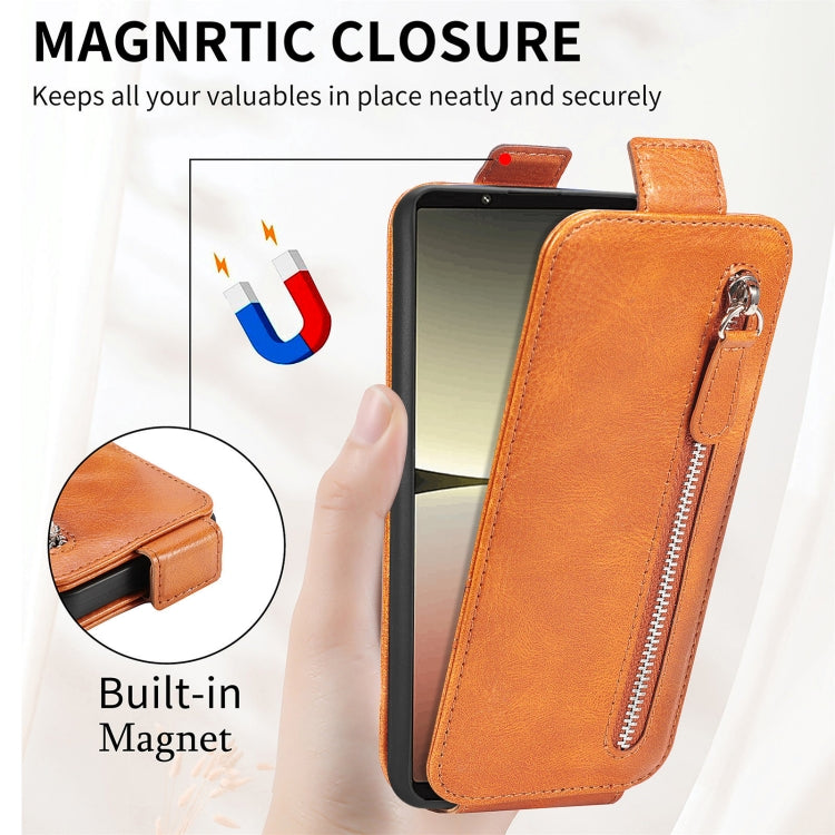 For Sony Xperia 5 IV Zipper Wallet Vertical Flip Leather Phone Case