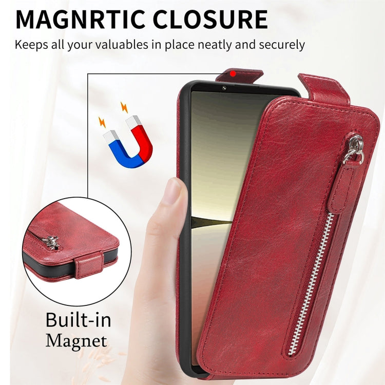 For Sony Xperia 5 IV Zipper Wallet Vertical Flip Leather Phone Case
