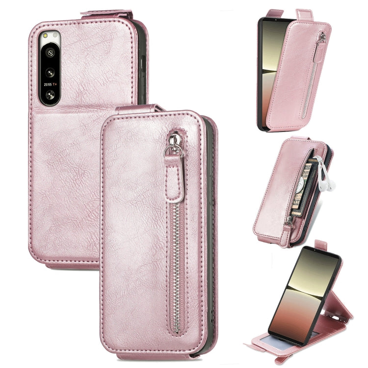 For Sony Xperia 5 IV Zipper Wallet Vertical Flip Leather Phone Case