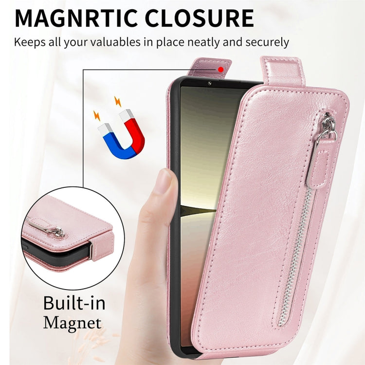 For Sony Xperia 5 IV Zipper Wallet Vertical Flip Leather Phone Case