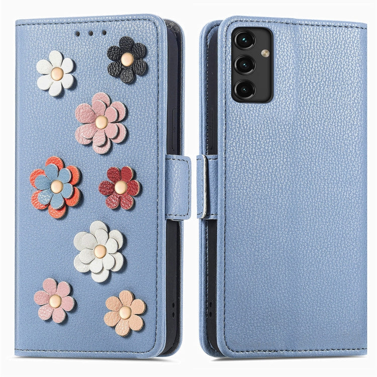 For Samsung Galaxy A14 5G  Stereoscopic Flowers Leather Phone Case