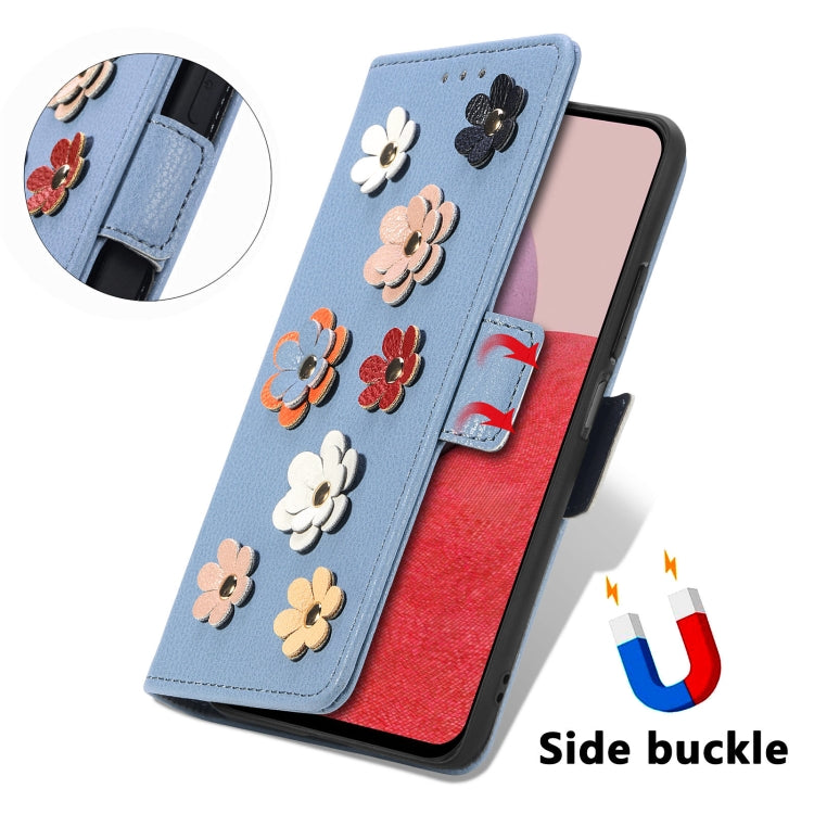 For Samsung Galaxy A14 5G  Stereoscopic Flowers Leather Phone Case
