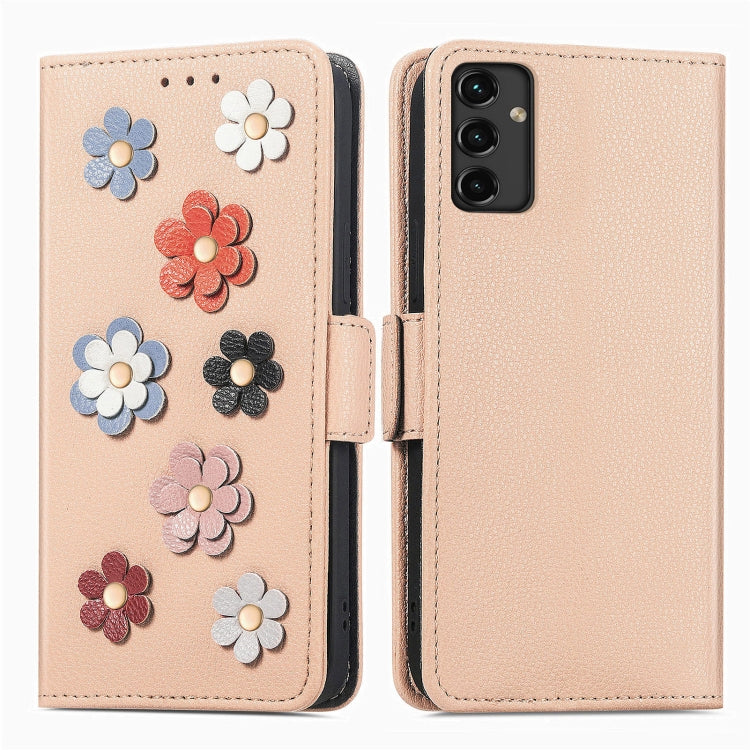 For Samsung Galaxy A14 5G  Stereoscopic Flowers Leather Phone Case