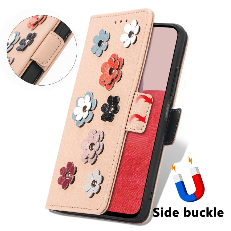 For Samsung Galaxy A14 5G  Stereoscopic Flowers Leather Phone Case