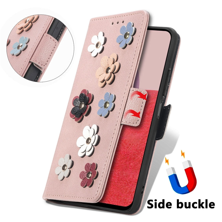 For Samsung Galaxy A14 5G  Stereoscopic Flowers Leather Phone Case