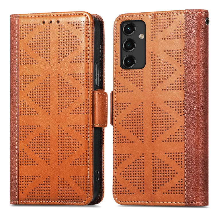 For Samsung Galaxy A14 5G Grid Leather Flip Phone Case