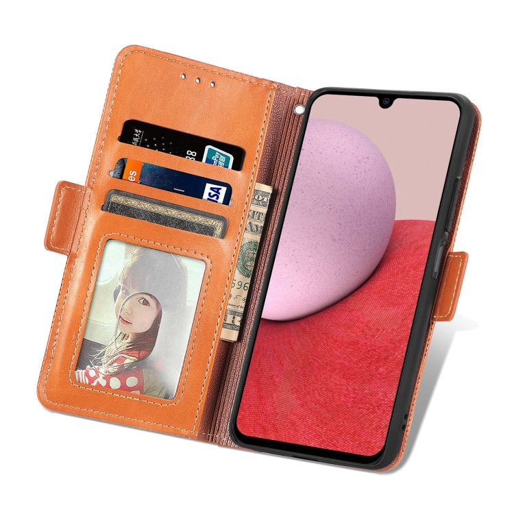 For Samsung Galaxy A14 5G Grid Leather Flip Phone Case