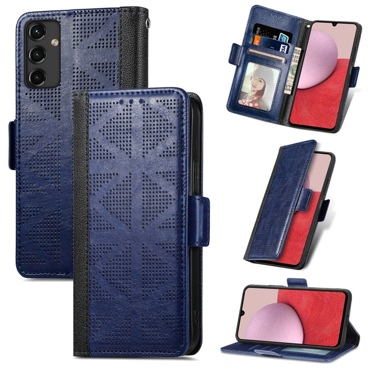 For Samsung Galaxy A14 5G Grid Leather Flip Phone Case