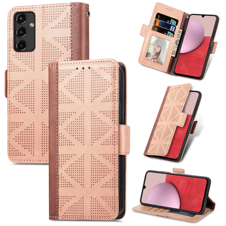 For Samsung Galaxy A14 5G Grid Leather Flip Phone Case