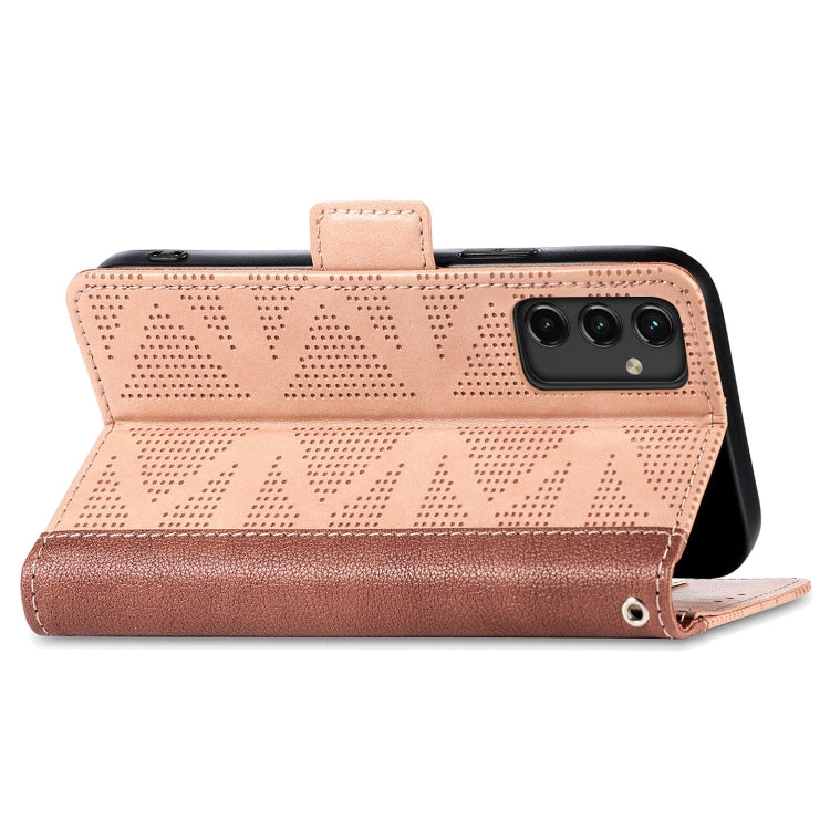 For Samsung Galaxy A14 5G Grid Leather Flip Phone Case