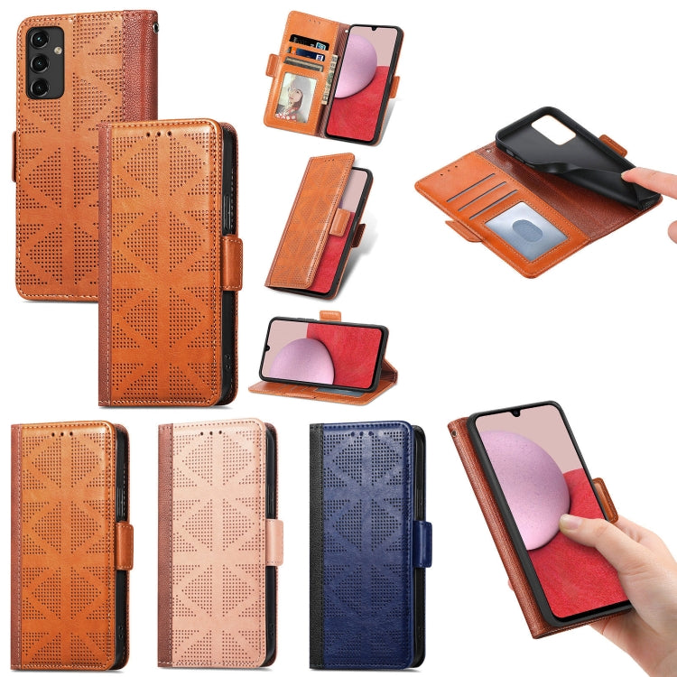 For Samsung Galaxy A14 5G Grid Leather Flip Phone Case
