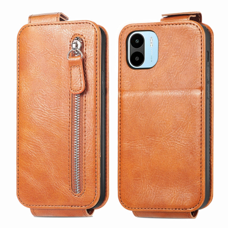 For Xiaomi Redmi A1 Zipper Wallet Vertical Flip Leather Phone Case