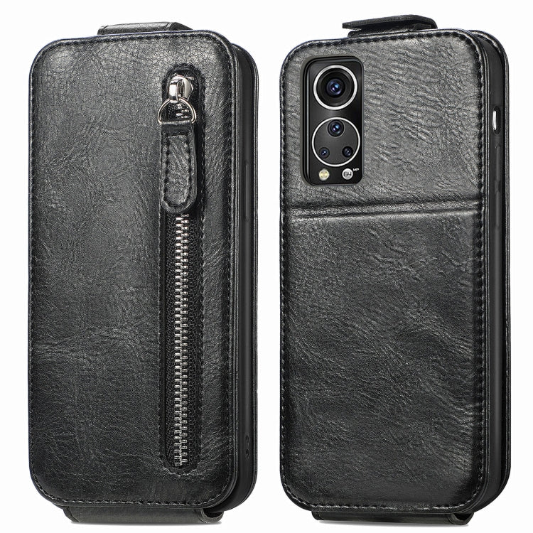 For ZTE Axon 30S Zipper Wallet Vertical Flip Leather Phone Case