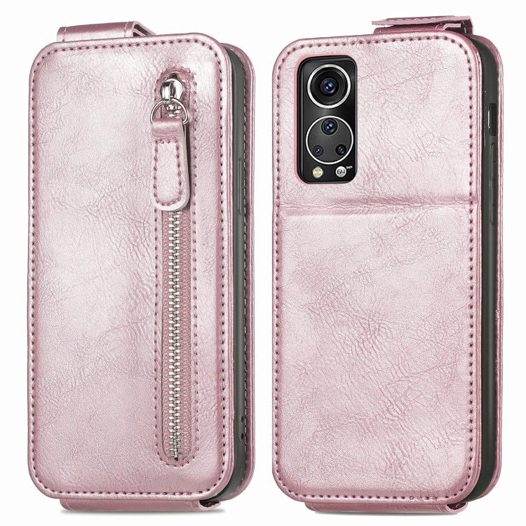 For ZTE Axon 30S Zipper Wallet Vertical Flip Leather Phone Case