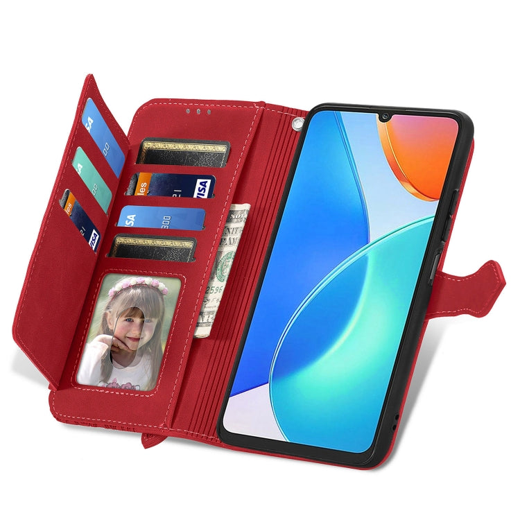 For Honor Play 30 Plus Embossed Flower Zipper Leather Phone Case