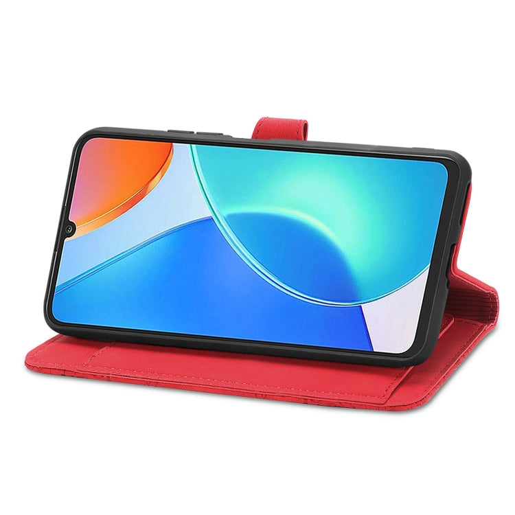 For Honor Play 30 Plus Embossed Flower Zipper Leather Phone Case