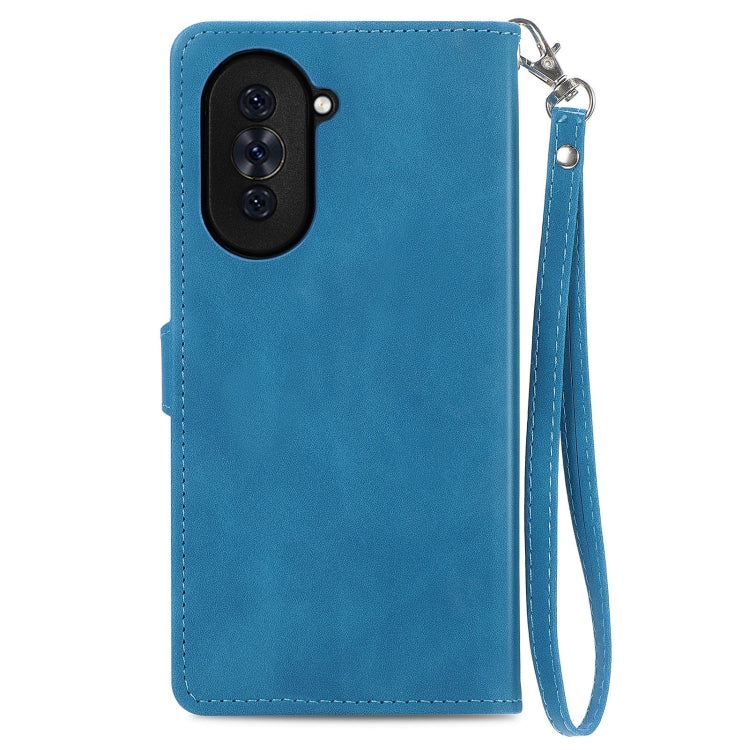 For Huawei Nova 10 Embossed Flower Zipper Leather Phone Case