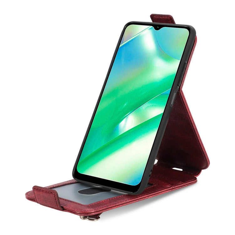 For Realme C33 Zipper Wallet Vertical Flip Leather Phone Case