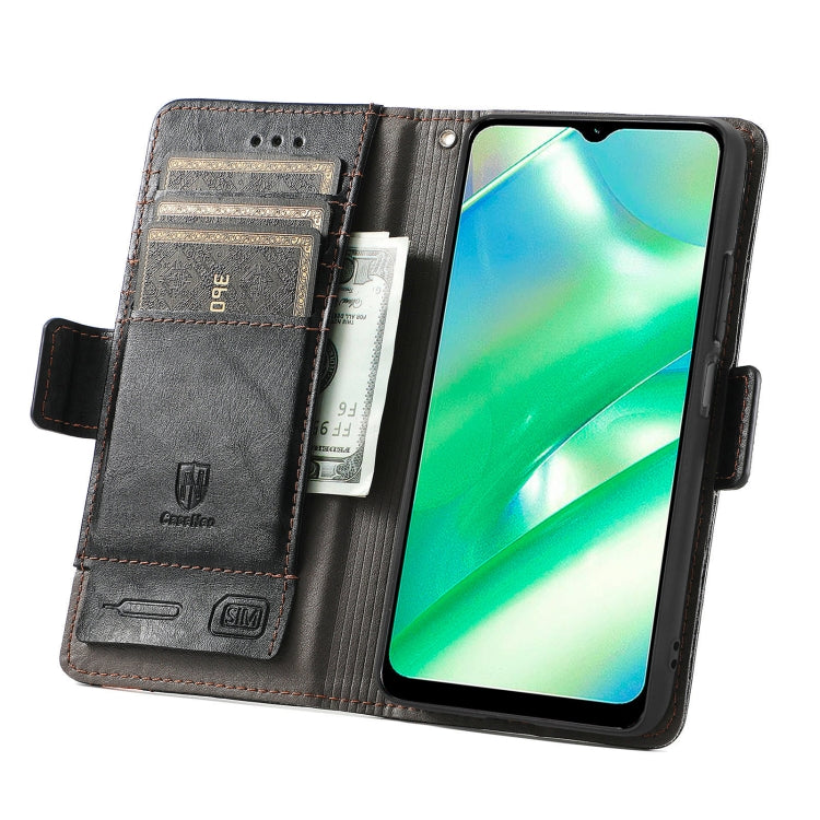 For Realme C33 CaseNeo Splicing Dual Magnetic Buckle Leather Phone Case