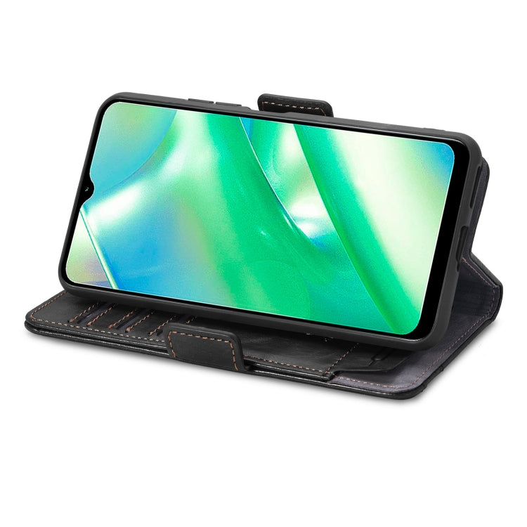 For Realme C33 CaseNeo Splicing Dual Magnetic Buckle Leather Phone Case