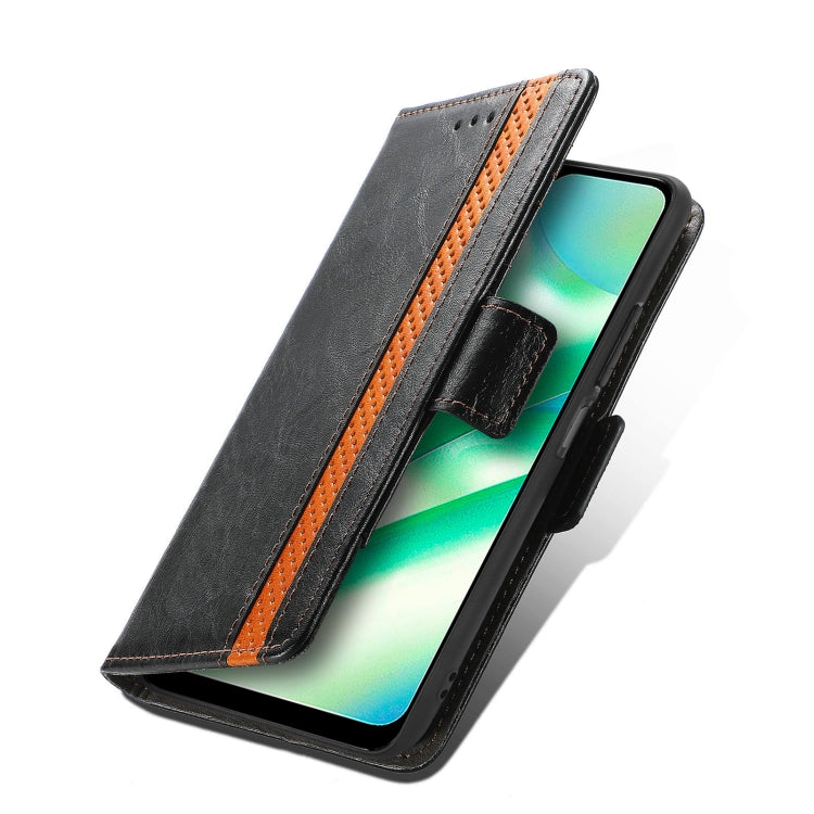 For Realme C33 CaseNeo Splicing Dual Magnetic Buckle Leather Phone Case