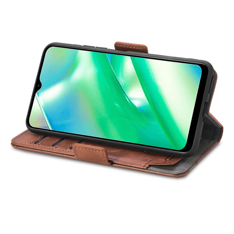 For Realme C33 CaseNeo Splicing Dual Magnetic Buckle Leather Phone Case