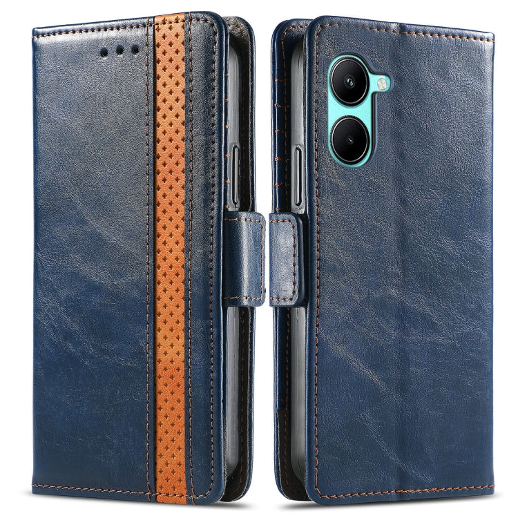 For Realme C33 CaseNeo Splicing Dual Magnetic Buckle Leather Phone Case